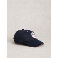 White Stuff Pure Cotton Patch Baseball Cap Blue