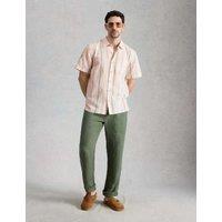 White Stuff Pure Cotton Striped Short Sleeve Shirt Orange Mix