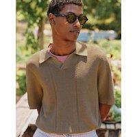 White Stuff Cotton Rich Knitted Polo Shirt Natural