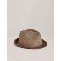 White Stuff Straw Trilby Hat Brown