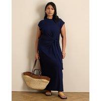 Live Unlimited London Jersey Maxi Waisted Dress Navy