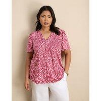 Live Unlimited London Jersey Printed Top Pink