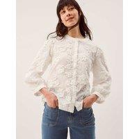Monsoon Pure Cotton Embroidered Blouse White