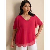 Live Unlimited London V-Neck Blouse Pink