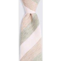 MOSS Striped Silk Linen Blend Tie Light Pink Mix