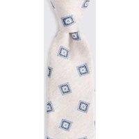 MOSS Geometric Pure Silk Tie Cream Mix
