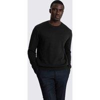 MOSS Pure Cotton Crew Neck Jumper Black