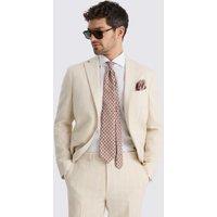 MOSS Slim Fit Pure Linen Striped Suit Jacket Camel