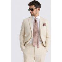 MOSS Slim Fit Pure Linen Striped Suit Jacket Camel