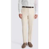 MOSS Slim Fit Pure Linen Striped Trousers Camel