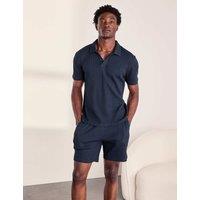Chelsea Peers Cotton Rich Waffle Loungewear Pyjama Shorts Navy