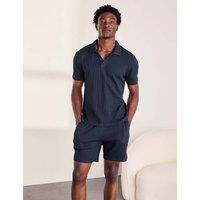 Chelsea Peers Cotton Rich Waffle Loungewear Pyjama Shorts Navy