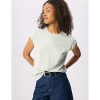 Whistles Pure Cotton Cap Sleeve T-Shirt Grey Marl