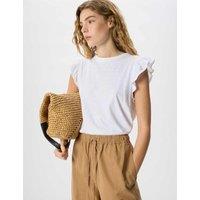 Whistles Frill Sleeve Broderie Tee White