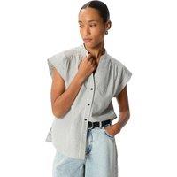 Whistles Pure Cotton Seersucker Striped Shirt White Mix