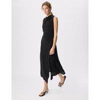 Whistles Jersey Cowl Neck Midaxi Column Dress Black