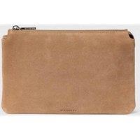 Whistles Suede Clutch Bag Taupe