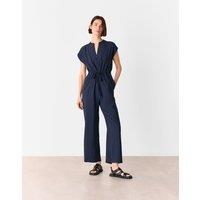 Whistles Drawstring Sleeveless Jumpsuit Navy