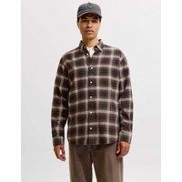 JACK & JONES Pure Cotton Checked Shirt Black Mix