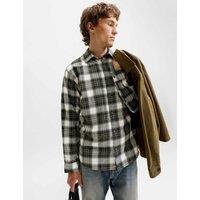 JACK & JONES Pure Cotton Checked Shirt Green Mix