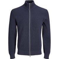 JACK & JONES Ribbed Funnel Neck Cardigan Dark Blue