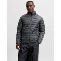 JACK & JONES Lightweight Quilted Puffer Jacket Dark Grey