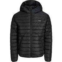 JACK & JONES Lightweight Quilted Hooded Puffer Jacket Black
