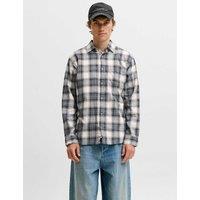 JACK & JONES Pure Cotton Checked Shirt Blue Mix