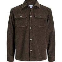 JACK & JONES Pure Cotton Cord Overshirt Brown