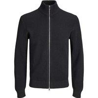 JACK & JONES Ribbed Funnel Neck Cardigan Black