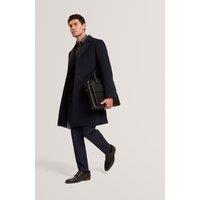 Ted Baker Wool Rich Overcoat Navy