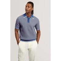 Ted Baker Waffle Polo Shirt Blue