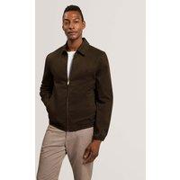 Ted Baker Regular Fit Cotton Rich Garment Dye Overshirt Olive