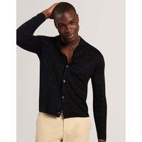 Ted Baker Wool Blend Long Sleeve Polo Shirt Black
