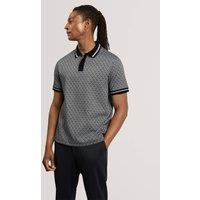 Ted Baker Geometric Print Polo Shirt Navy