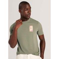 Ted Baker Pure Cotton Graphic Crew Neck T-Shirt Green