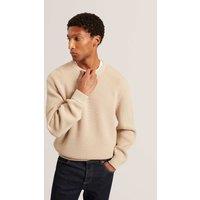 Ted Baker Ribbed Crew Neck Jumper Taupe