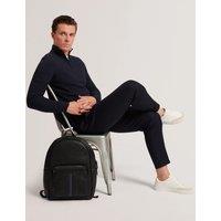 Ted Baker Wool Blend Textured Half Zip Jumper Navy