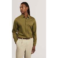 Ted Baker Pure Cotton Long Sleeve Overshirt Olive