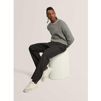 Ted Baker Straight Leg Wool Blend Trousers Navy