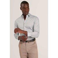 Ted Baker Regular Fit Cotton Rich Geometric Luxury Shirt Stone