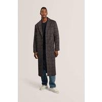 Ted Baker Wool Rich Checked Overcoat Grey
