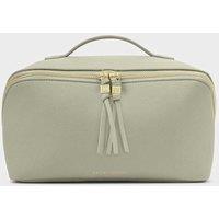 Katie Loxton Faux Suede Large Flat Lay Toiletry Bag Green