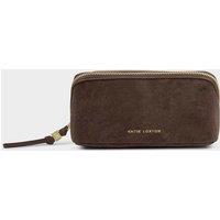Katie Loxton Suede Fold Out Mirror Makeup Bag Chocolate