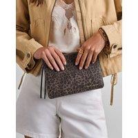 Katie Loxton Animal Print Tassel Charm Clutch Bag Brown Mix