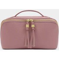 Katie Loxton Faux Suede Medium Flat Lay Toiletry Bag Pink
