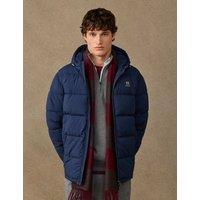 Hackett Regular Fit Hooded Puffer Jacket Navy