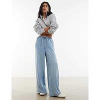 River Island Pure Lyocell Wide Leg Jeans Light Blue