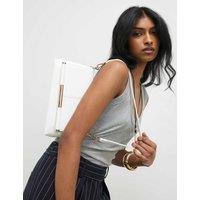 River Island Faux Leather Clutch Bag White