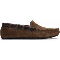 Clarks Faux Suede Moccasin Slippers Brown